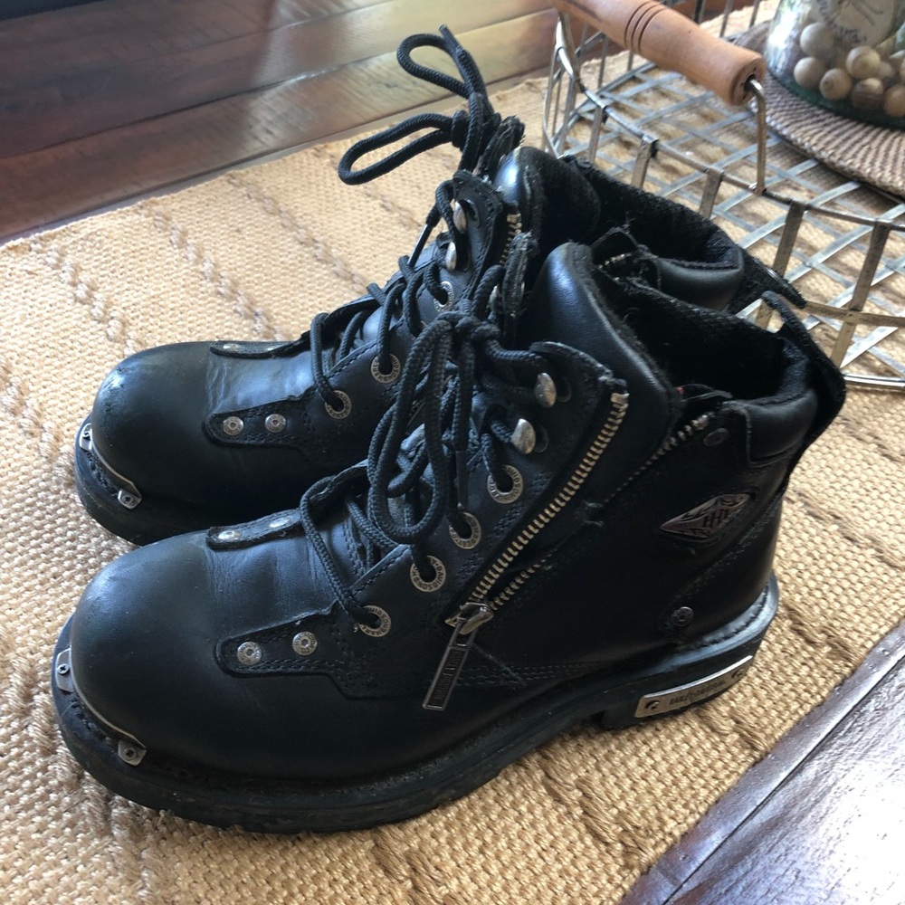 Leather Harley Davidson motorcycle boots